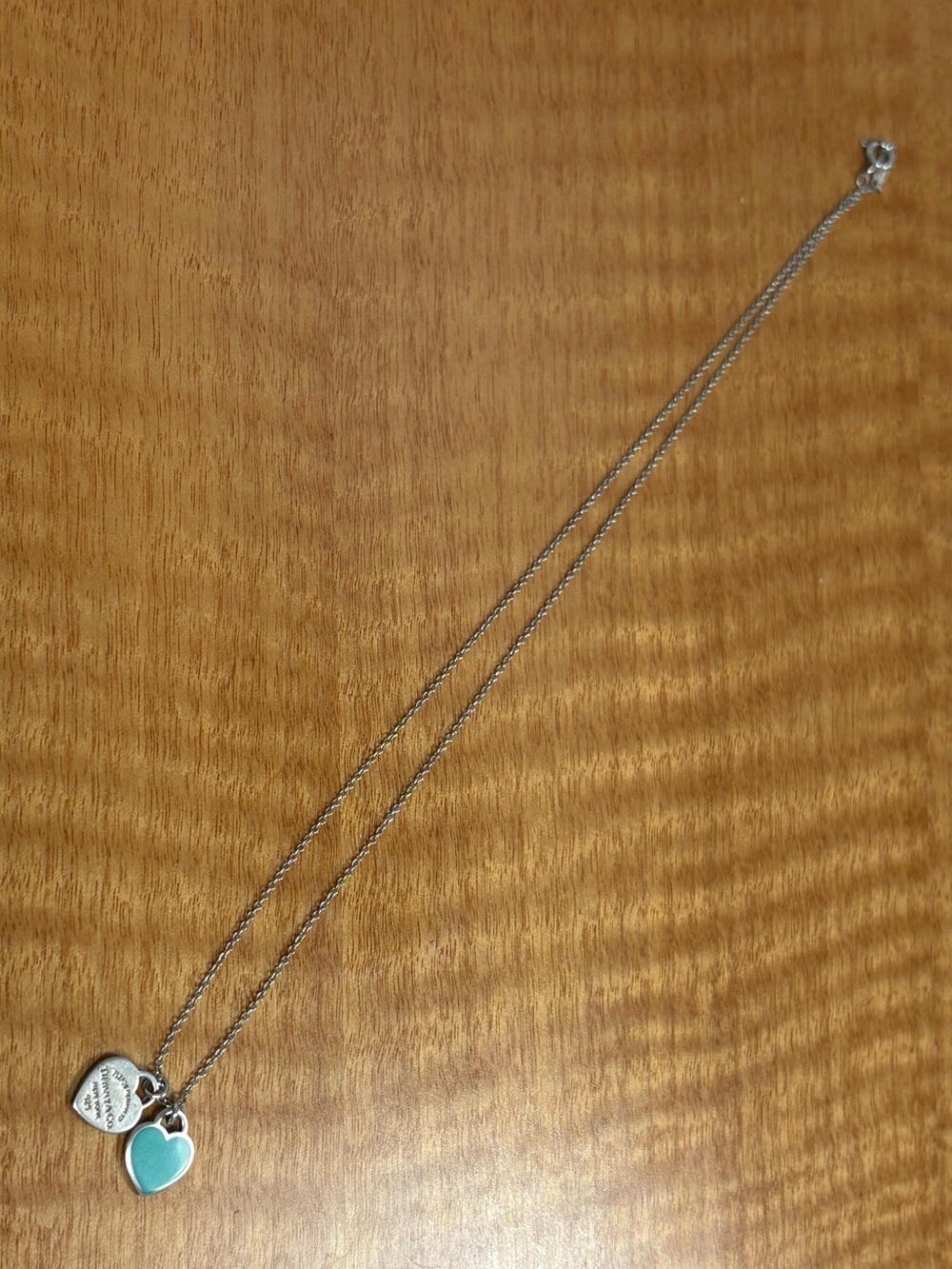Tiffany & Co. Silver Necklace with Turquoise Heart Accent